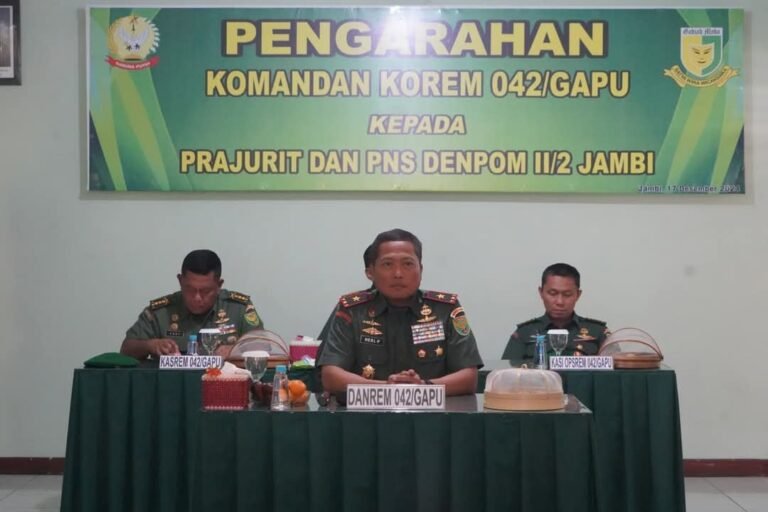 KUNJUNGAN KERJA DAN SILATURAHMI KOMANDAN KOREM 042/GAPU KE DENPOM II/2 JAMBI