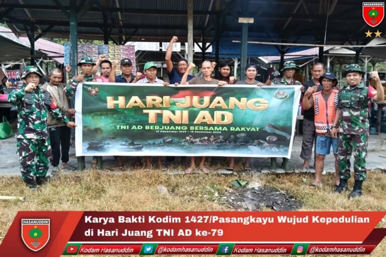 Karya Bakti Kodim 1427/Pasangkayu Wujud Kepedulian di Hari Juang TNI AD ke-79