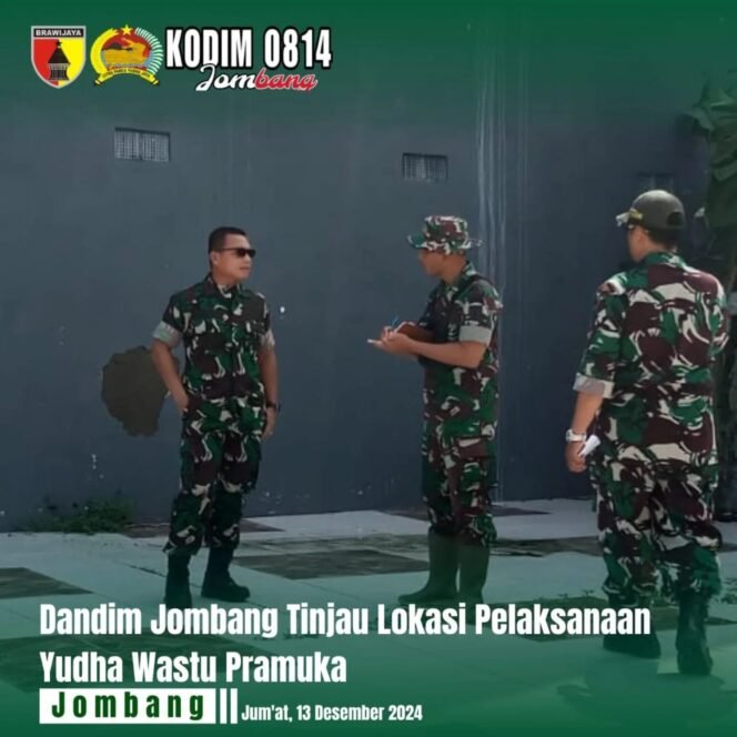 
					Dandim 0814/Jombang Tinjau Lokasi Kegiatan Yudha Wastu Pramuka di Alun-alun Cemara