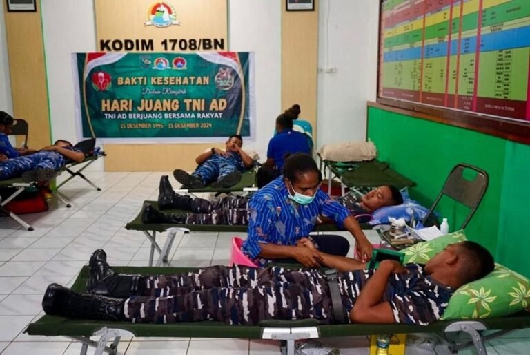 Peringati Hari Juang TNI AD ke-79, Kodim 1708/BN Gelar Donor Darah di Biak