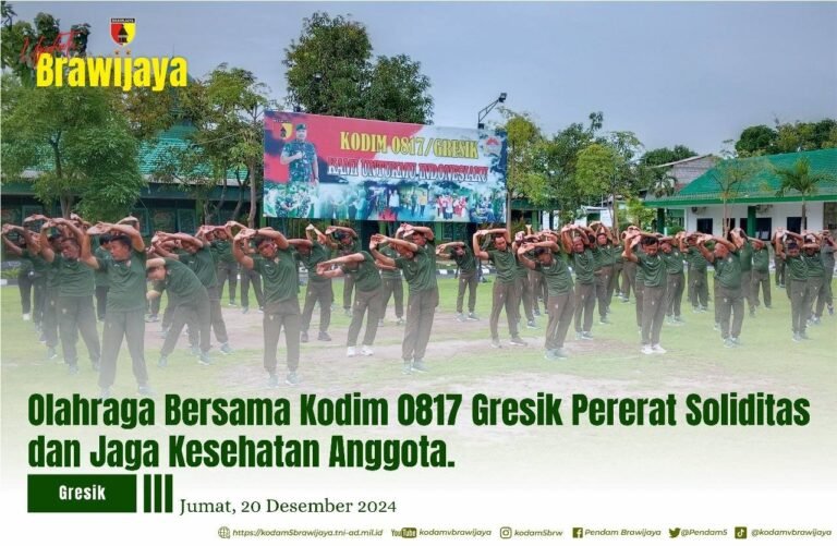 Olahraga Bersama Kodim 0817 Gresik Pererat Solidaritas dan Jaga Kesehatan Anggota