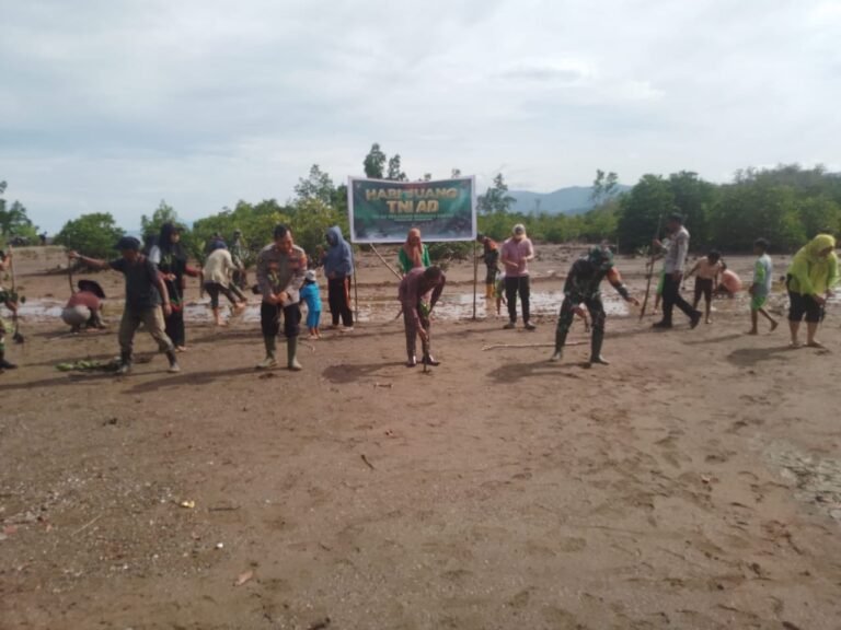 Kodim 1307/Poso Gelar Kegiatan Penanaman Mangrove Memperingati Hari Juang TNI AD Ke 79