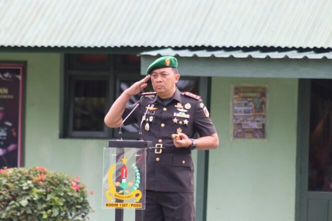 
Peringatan Hari Juang TNI AD Ke-79, Dandim 1307/Letkol Arm Edi Yulian Budiargo Bacakan Amanat KASAD
