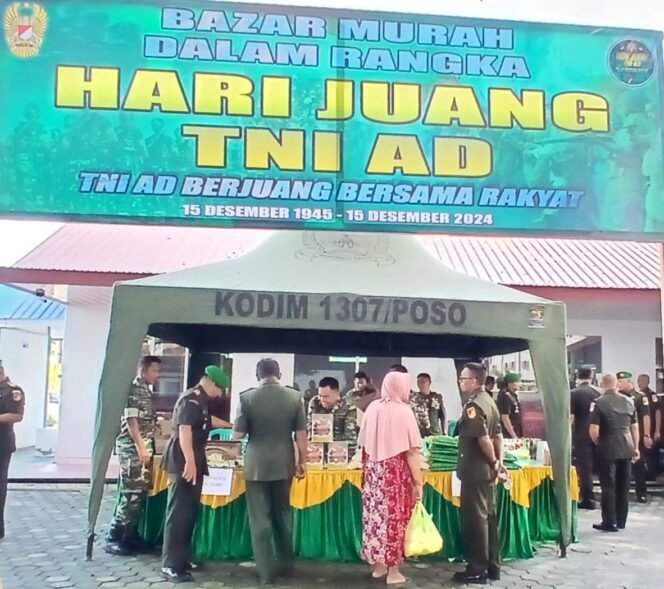 
					Kodim 1307/Poso Gelar Bazar Murah dalam Rangka Hari Juang TNI-AD Ke-79 Tahun 2024