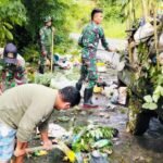 Bersama Polres Minsel Dan Camat Amurang Barat, Personil Koramil 14/Amurang Gelar Kegiatan Karya Bakti