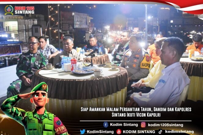 
					Siap Amankan Malam Pergantian Tahun, Dandim dan Kapolres Sintang Ikuti Vicon Kapolri