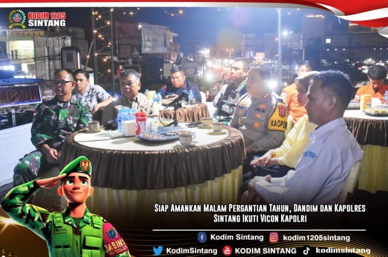 Siap Amankan Malam Pergantian Tahun, Dandim dan Kapolres Sintang Ikuti Vicon Kapolri