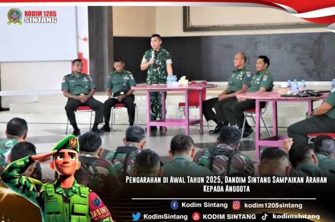 
Pengarahan di Awal Tahun 2025, Dandim Sintang Sampaikan Arahan Kepada Anggota
