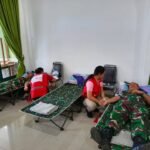 Menyambut HUT Persit Kartika Chandra Kirana Ke 79 Kodim 1210/Landak Gelar Donor Darah