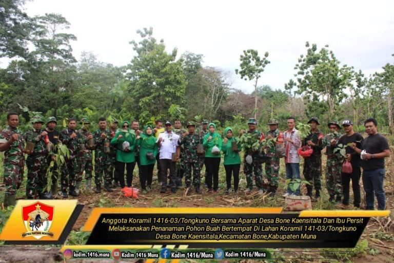 Koramil 03/Tongkuno Gelar Penanaman Pohon Buah di Lahan Koramil