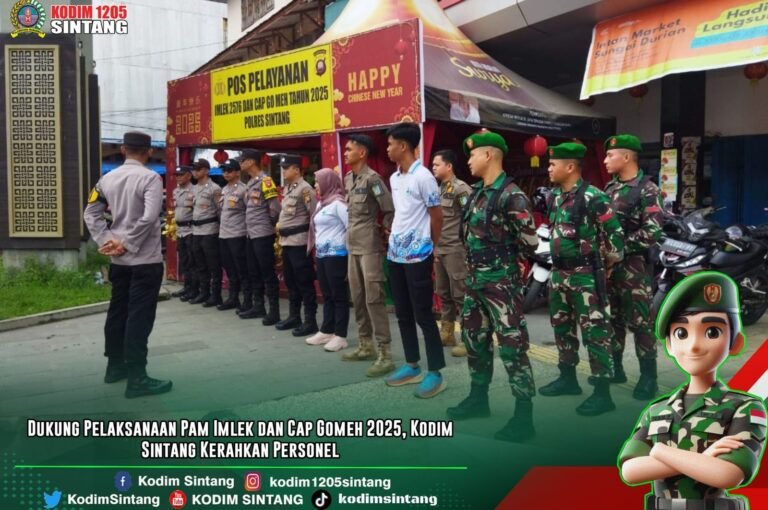 Dukung Pelaksanaan Pam Imlek dan Cap Gomeh 2025, Kodim Sintang Kerahkan Personel