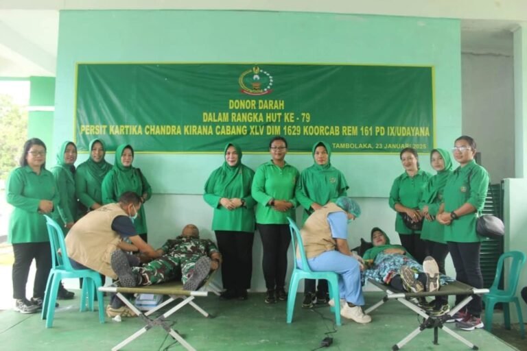 Sambut HUT ke-79, Persit Kartika Chandra Kirana Kodim 1629/SBD Gelar Donor Darah