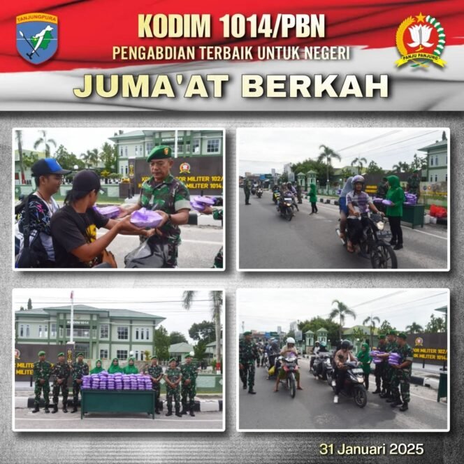 
					Kodim 1014/Pbn Gelar Jumat Berkah, Bagikan Nasi Kotak untuk Pengguna Jalan