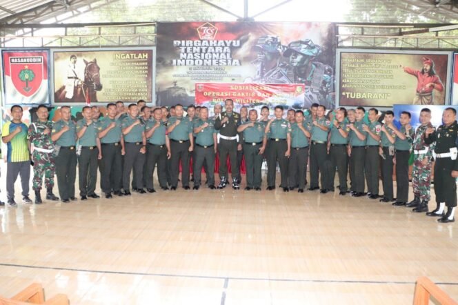 
					Prajurit Kodim 1425 Jeneponto Ikuti Sosialisasi Ops Gaktib dan Yustisi Ta. 2025