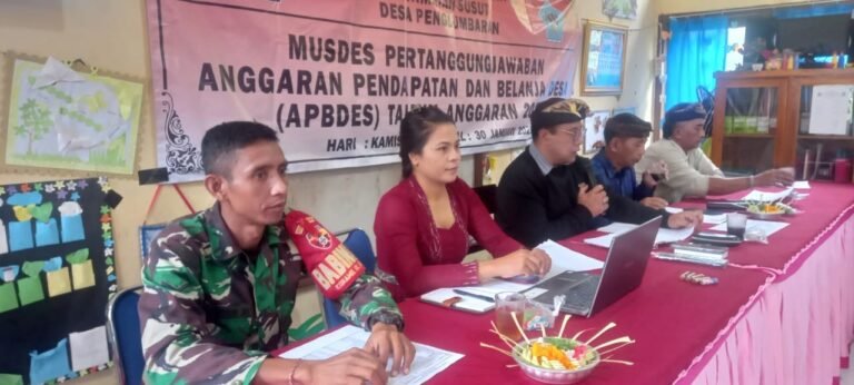 Babinsa Koramil 02/Susut Hadiri Musdes Laporan Pertanggungjawaban APBDes TA 2024