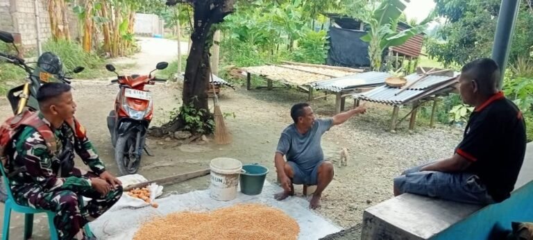 Jalin Komunikasi Temukan Solusi, Babinsa Sertu La Dane Temui Ketua Poktan