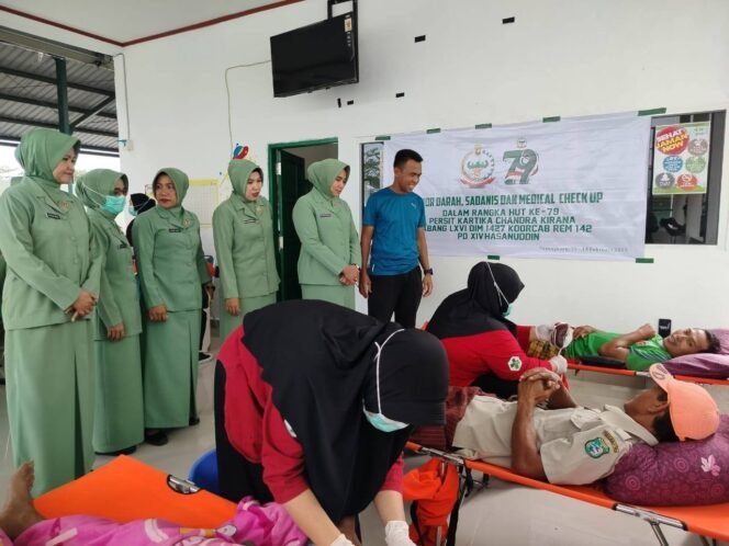 
					HUT Ke-79 Persit Kartika Chandra Kirana, Kodim 1427 Pasangkayu Gelar Donor Darah