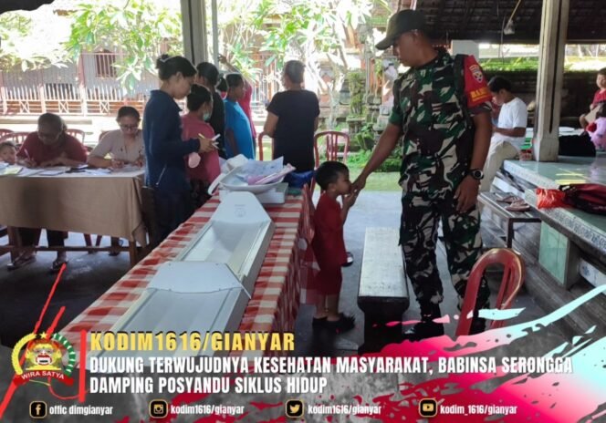 
					DUKUNG TERWUJUDNYA KESEHATAN MASYARAKAT, BABINSA SERONGGA DAMPING POSYANDU SIKLUS HIDUP