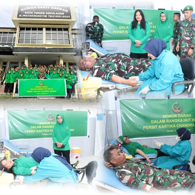 
					Sambut HUT Persit ke-79, Kodim 1505 Tidore dan Persit Gelar Donor Darah