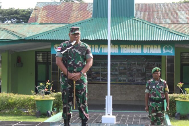 
					Dandim 1618/TTU Pimpin Apel Pelepasan Cuti Gelombang Pertama. Pesan Kebersamaan dan Kewaspadaan Ditekankan.
