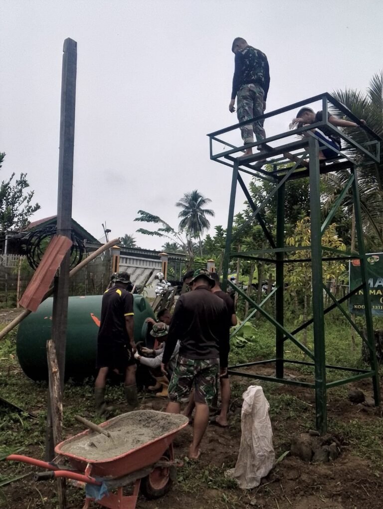 Satgas TMMD Kodim 1311/Morowali Pasang Tandon Air untuk Dukung Program TNI Manunggal Air