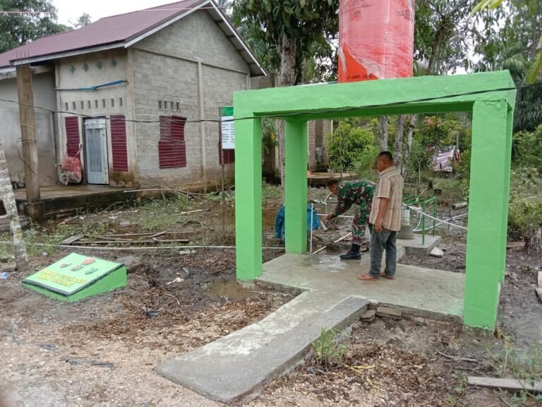 Infrastruktur Air Bersih, Satgas TMMD Kodim 0314/Inhil Tuntaskan Pembangunan Sumur Bor