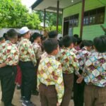 Satgas TMMD Kodim 1014/Pbn Berikan Wawasan Kebangsaan kepada Siswa SDN 1 Kuala Jelai