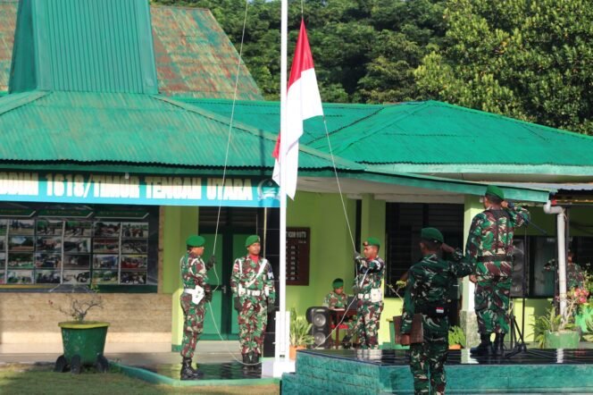 
					Penuh Semangat Nasionalisme, Kodim 1618/TTU Laksanakan Upacara 17-an Dan Gaungkan Amanat Panglima TNI