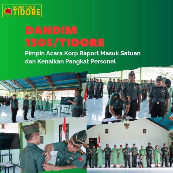 
					Dandim 1505/Tidore Pimpin Acara Korp Raport Masuk Satuan dan Kenaikan Pangkat Personel