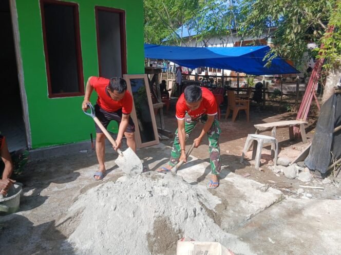 
					Satgas TMMD Ke-124 Kodim 0408/BS dan Warga Maksimalkan Pemasangan Keramik Dan Plester Di RTLH