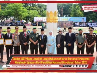 Dandim 1407/Bone Hadiri Upacara Hardiknas 2025 di Lapangan Merdeka Watampone