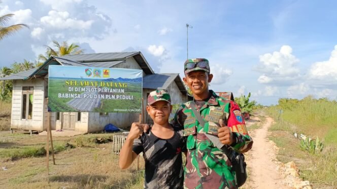 
Kehadiran Satgas TMMD Reguler ke-124 Membuat Anak-Anak Tertarik Menjadi TNI