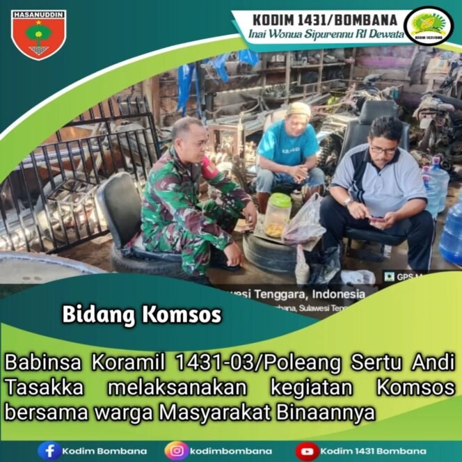 
					Babinsa Watumalomba Sertu Andi Tasakka Ajak Warga Waspada Cuaca Ekstrem Dan Jaga Kerukunan