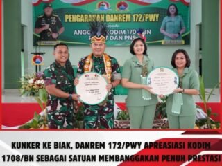 Kunker ke Biak, Danrem 172/PWY Apreasiasi Kodim 1708/BN Sebagai Satuan Membanggakan Penuh Prestasi