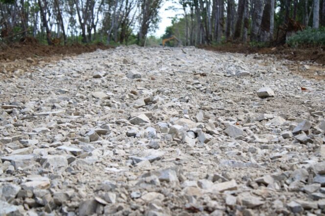 
Peningkatan Jalan TMMD ke-125 di Kampung Moris Jaya Masuki Tahap Perataan Batu Subbase