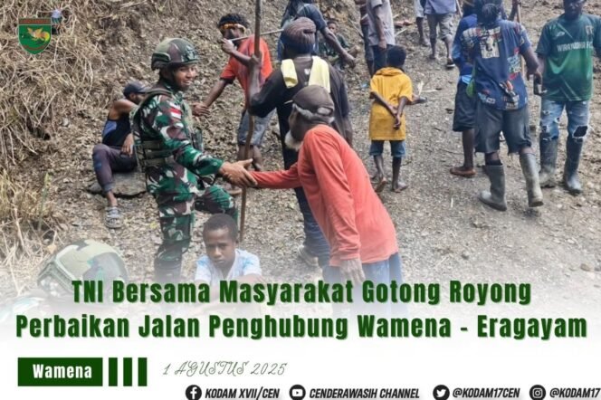 
					TNI Bersama Masyarakat Gotong Royong Perbaikan Jalan Penghubung Wamena – Eragayam