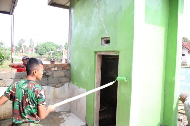 
					Pembangunan MCK TMMD ke-125 Kodim Tulang Bawangdi Kampung Moris Jaya Hampir Rampung