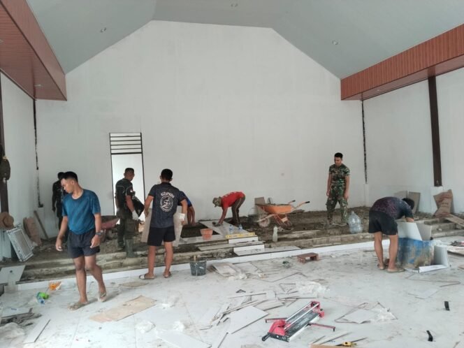 
					Perkembangan Pembangunan Lantai Gereja GKI Talitakum pada TMMD ke-125 Kodim 1705/Nabire
