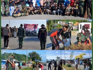 Kodim 1307/Poso Gelar Karya Bakti Pembersihan Lingkungan Serentak Sambut HUT RI ke-80