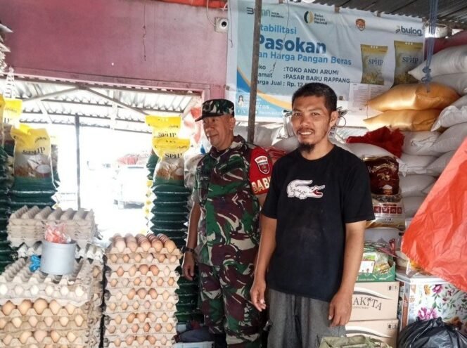 
					Harga Bahan Pokok di Pasar Sentral Rappang Stabil, Babinsa Lakukan Monitoring Rutin