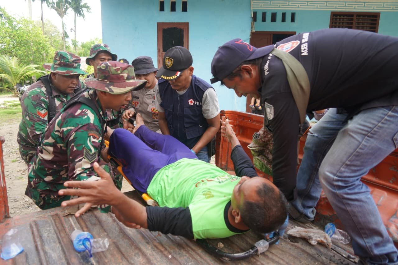 Simulasi Evakuasi Banjir: Kodim 0107/Aceh Selatan dan Unsur Dinas Terkait Berlatih