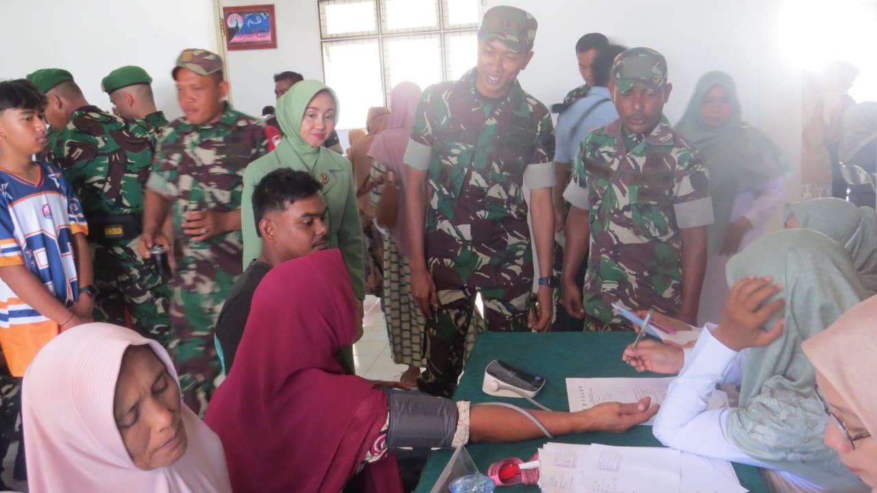 Kodim 0116/Nagan Raya Gelar Bhakti Kesehatan Donor Darah dan Pengobatan Massal