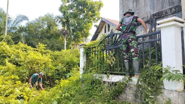 Yonif 116/Garda Samudra Laksanakan Karya Bakti, Pererat Jalinan Silaturahmi dengan Masyarakat