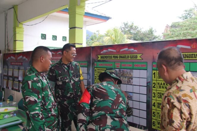 
					Ketua Tim Wasev TMMD ke-126 Tinjau dan Cek Tabel Progres Pembangunan di Kotis Sebelum Kunjungan Lapangan