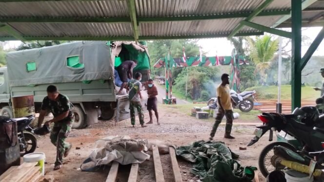 
					Drop Material Terus Mengalir, Satgas TMMD Ke-126 Pastikan Pekerjaan di Waropko Berjalan Lancar