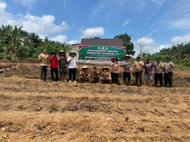 
					Babinsa Koramil 1015-07/Parenggean Hadiri Penanaman Jagung di Desa Sari Harapan