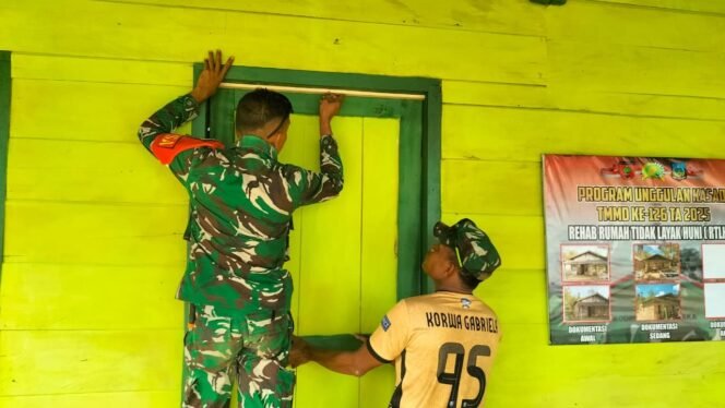 
					Pemasangan Pintu Rumah RTLH Jadi Bukti Nyata Kemajuan Sasaran Fisik TMMD ke-126 di Desa Tongauna