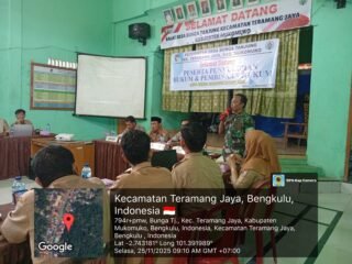 Kodim 0428 Menghadiri Kegiatan Gelar Penyuluhan Hukum, Kepada Masyarakat Desa Bunga Tanjung MukoMuko