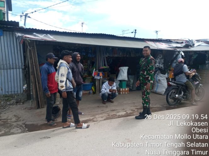 
					Jaga Ketertiban Pasar, Babinsa Mollo Utara Berikan Himbauan Keamanan kepada Masyarakat.