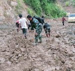 Jajaran Korem 012/TU Bersinergi dengan BNPB Perbaiki Jalan Abdya–Gayo Lues